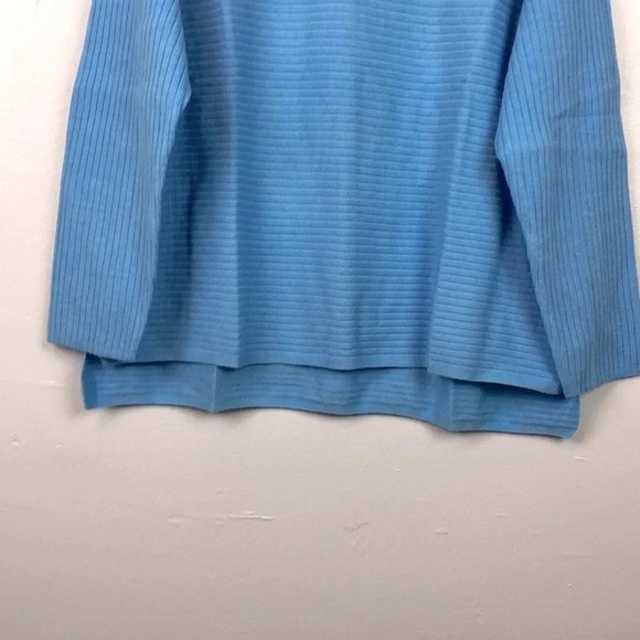 Style & Co NWOT Women’s M Oversized Blue Ribbed Boatneck Pullover Sweater - Picture 4 of 7